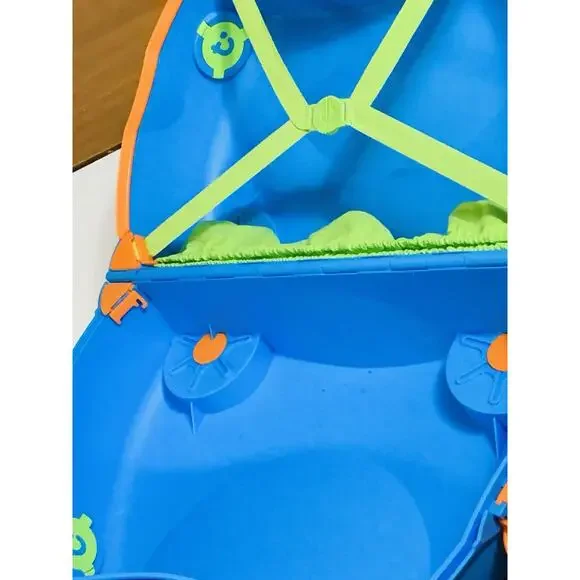 Trunki Suitcase Melissa & Doug Kids Ride On Wheeled Luggage Blue w/ Green Horns - Picture 7 of 7